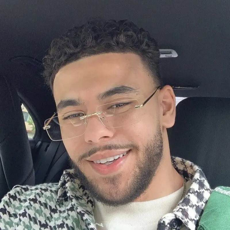 Men'S Fashion Rimless Glasses - リムレス小さなメガネ男性スタイリッシュなサングラス女性透明ピンクブルー眼鏡 UV400 グラデーションカラーサングラス