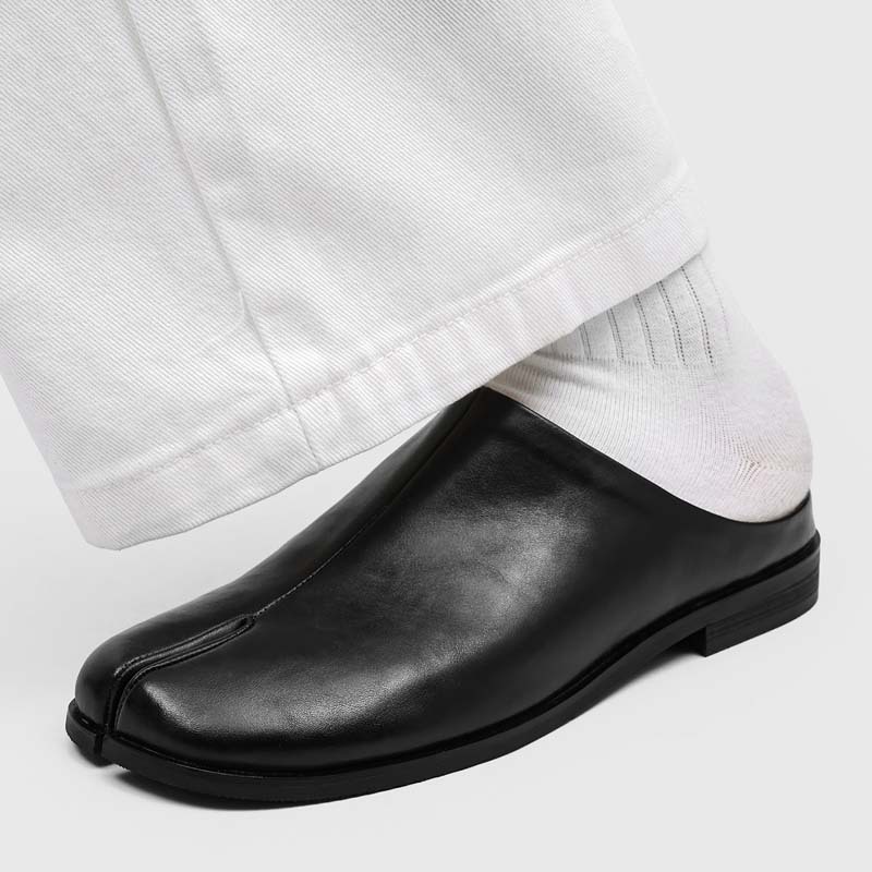 Mens Fashion Chinos - 高級デザイナースプリットトゥタビバオトウメンズスリッパファッションメンズスニーカーとカジュアルシューズレトロレザースリッポンメンズシューズ