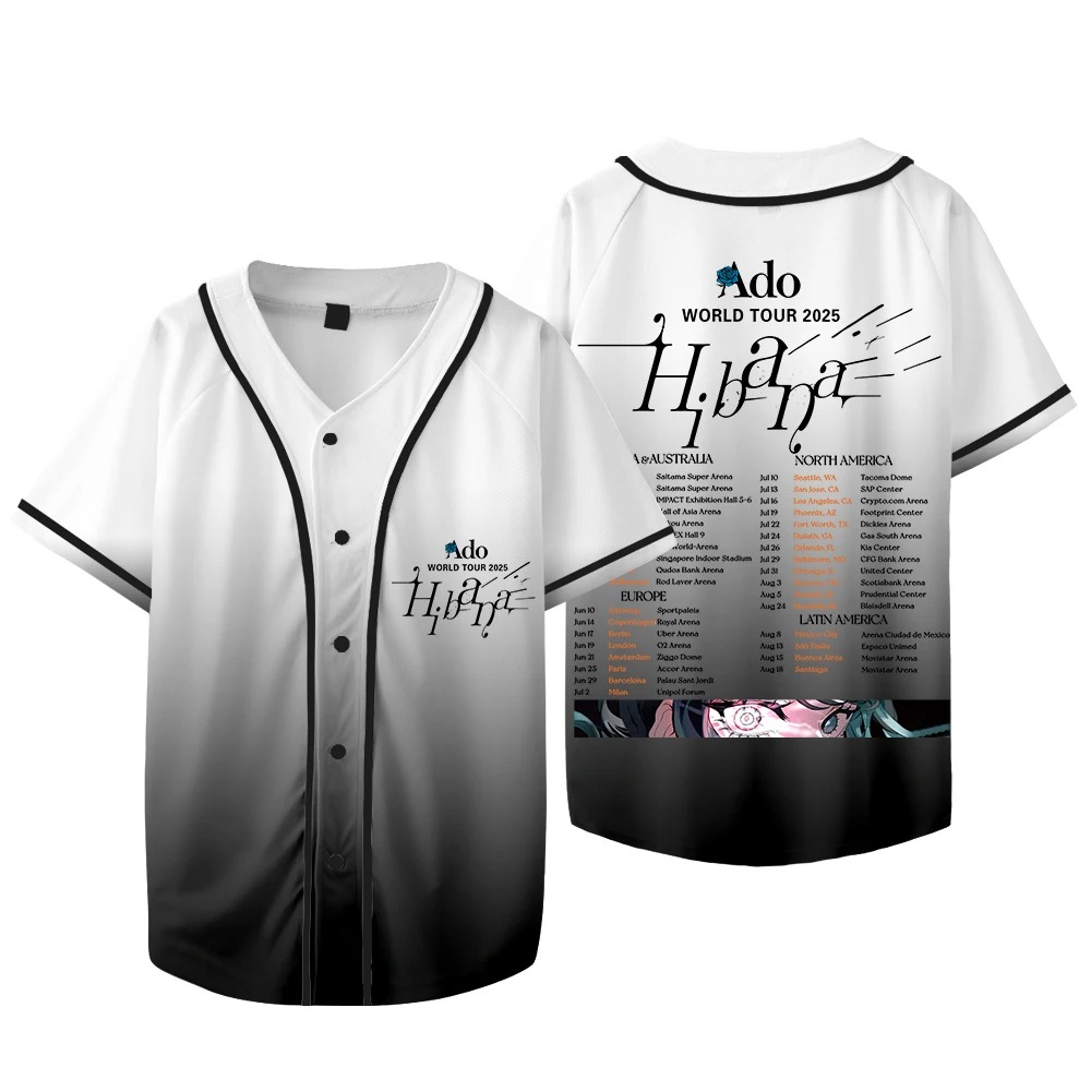 Mens Fashion Baseball Jersey - アド・ヒバナ ワールドツアー グッズ ジャージ レディース メンズ