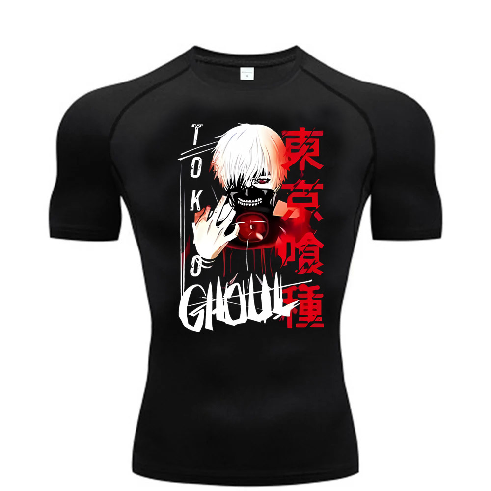 Mens Fashion In The 2000S - 東京グール tシャツ 速乾性 ジム フィットネス 夏