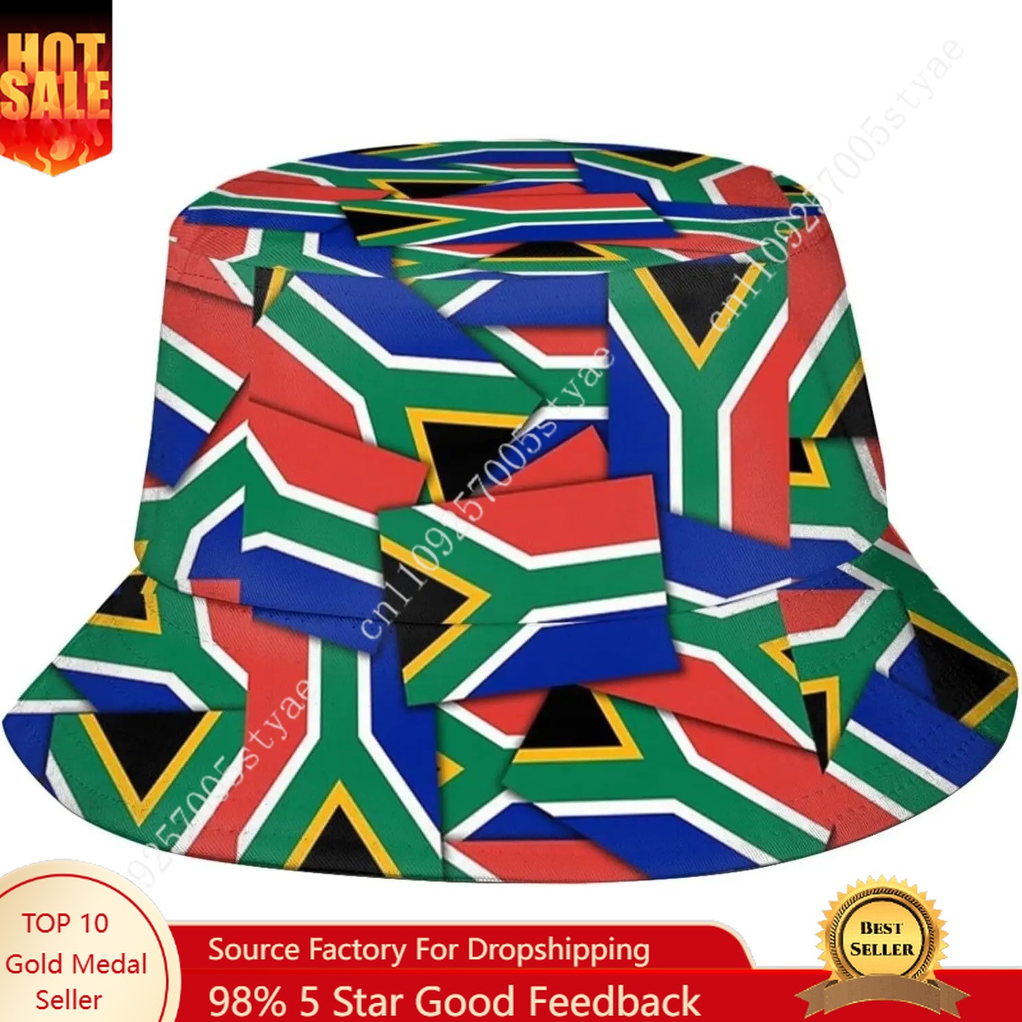 Mens Fashion Bucket Hat - 南アフリカ国旗バケットハット 男女兼用 高品質 アウトドアキャップ ファッションフィッシャーマンキャップ クールな釣り帽子