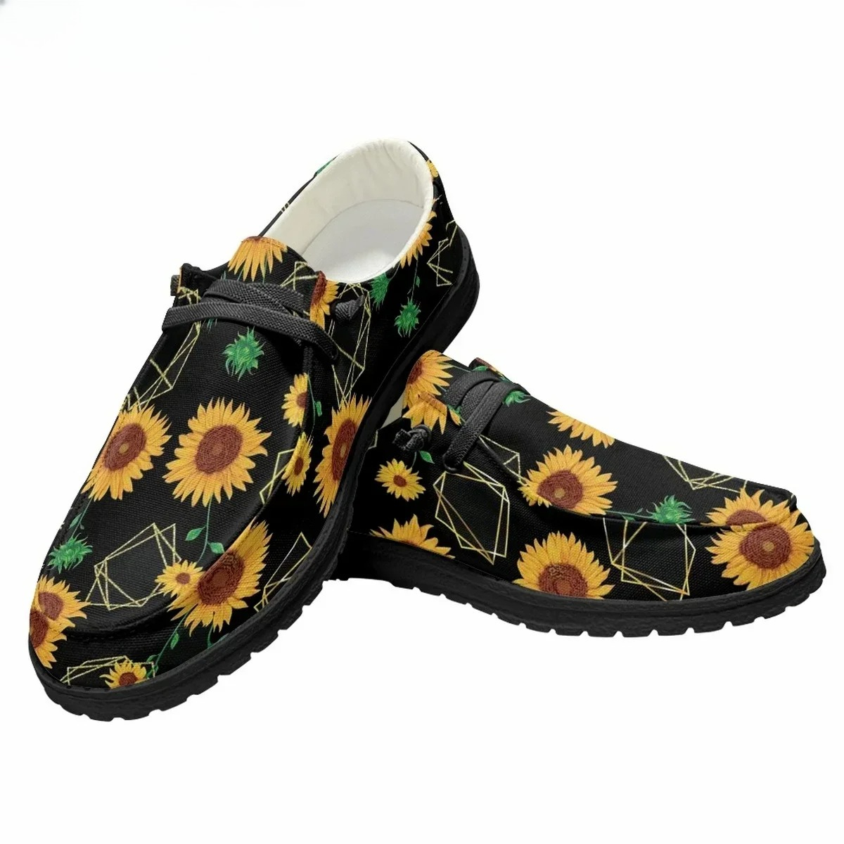 Men'S Fashion Loafers Shoes - 夏の男性カジュアルキャンバスデュードシューズアートひまわりトレンドファッションスリッポンローファークラシックブランドビジネスシューズ