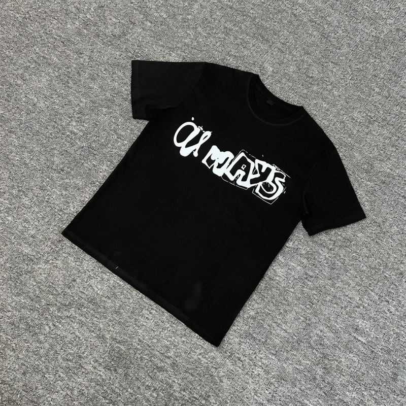 Mens Fashion Trend 2026 - 2026年ハイストリートトレンドファッションブランドADWYSD半袖アメリカンスタイルプリントTシャツ在庫