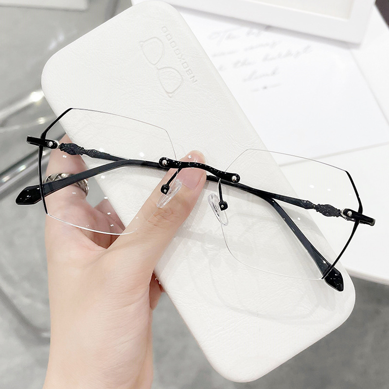 リムレス近視メガネ女性ヴィンテージ青色光コンピュータ眼鏡男性 - Men'S Fashion Rimless Glasses のレビューと価格