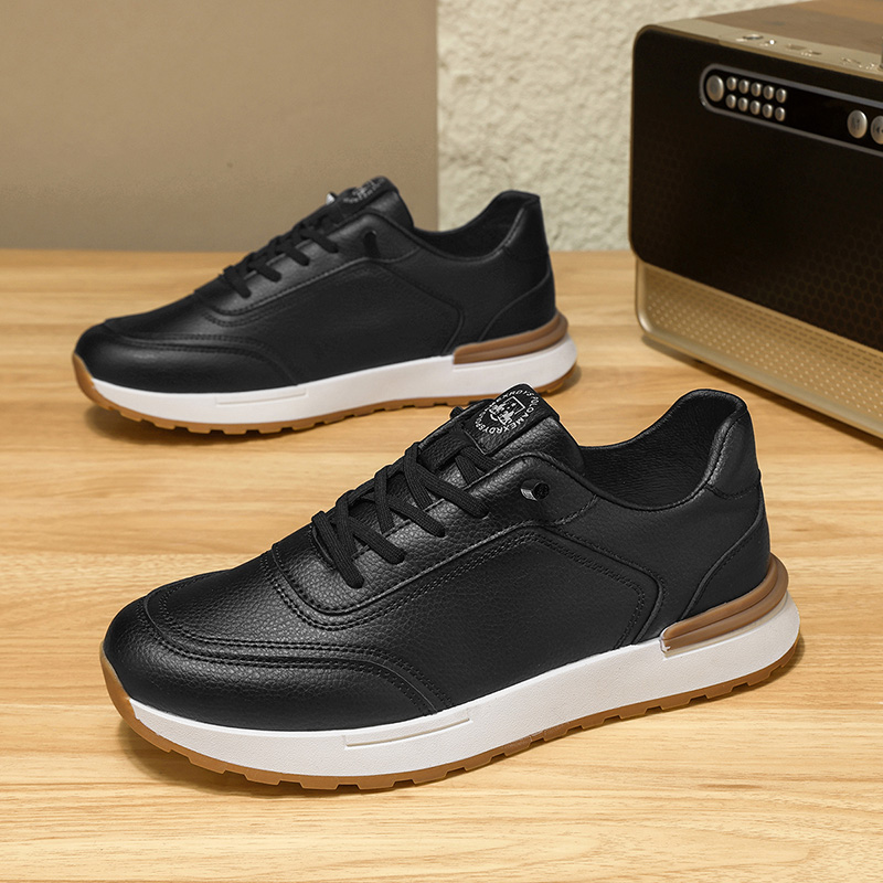 トレンディなメンズシューズオールシーズンレザーカジュアルスニ - Men Fashion Korean Style のレビューと価格