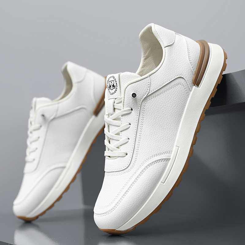 トレンディなメンズシューズオールシーズンレザーカジュアルスニ - Men Fashion Korean Style のレビューと価格