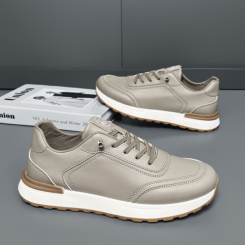 トレンディなメンズシューズオールシーズンレザーカジュアルスニ - Men Fashion Korean Style のレビューと価格