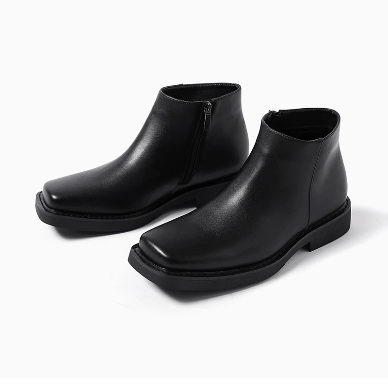 黒の新ファッション男性カジュアル革靴秋冬ドレスアンクルブーツ - Mens Fashion Dress Shoes のレビューと価格