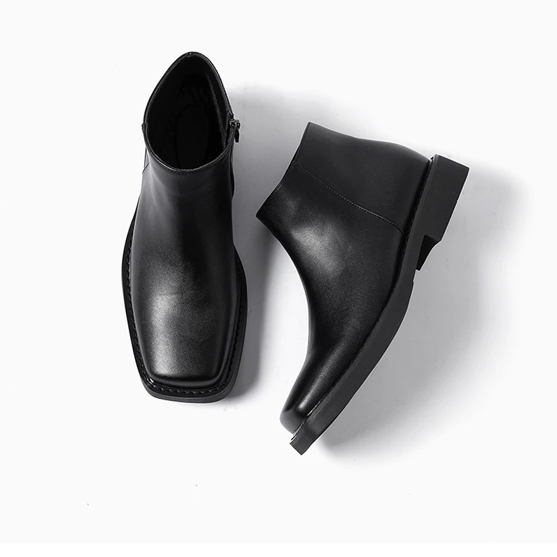 黒の新ファッション男性カジュアル革靴秋冬ドレスアンクルブーツ - Mens Fashion Dress Shoes のレビューと価格