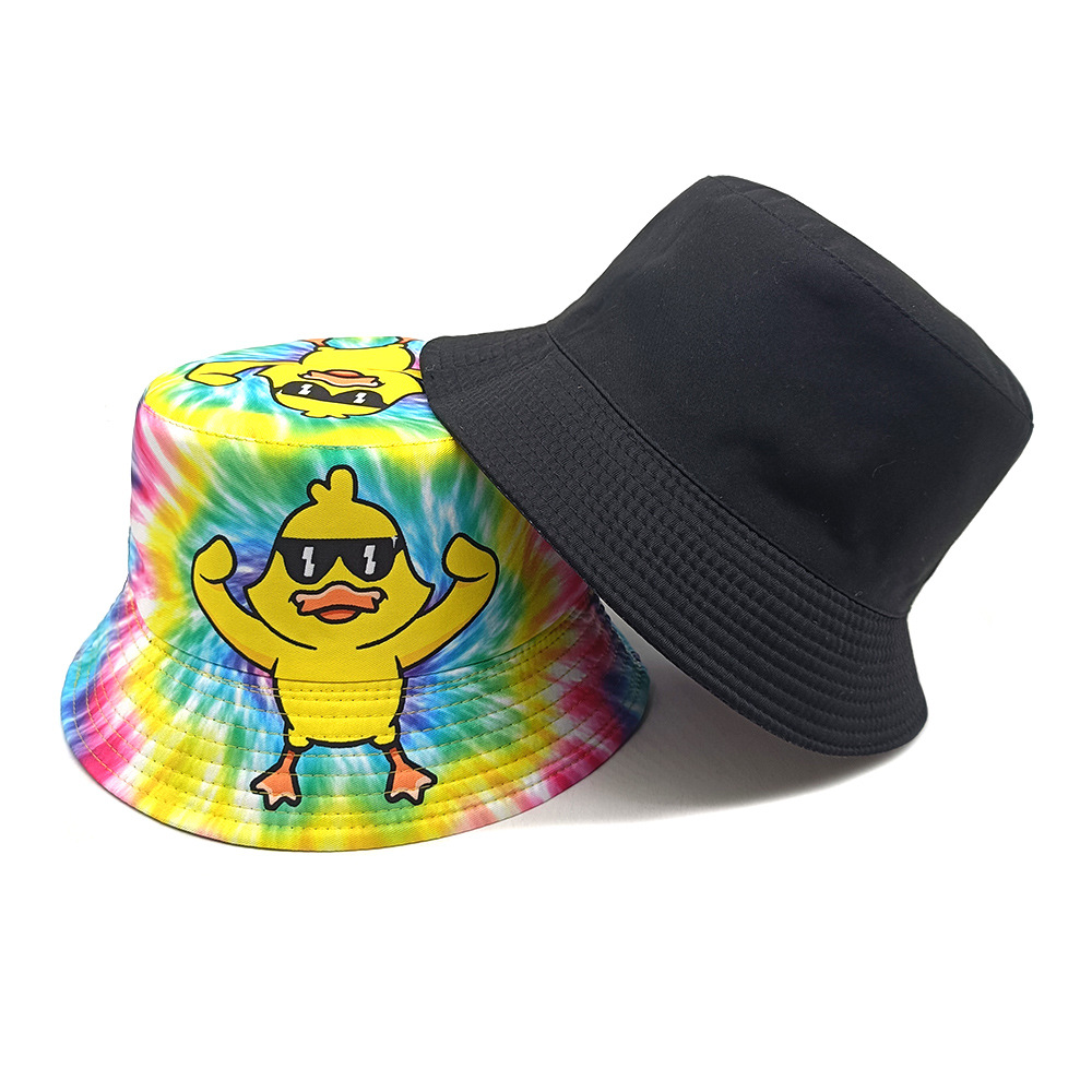 面白い漫画アヒルプリントバケットハット女性男性夏の屋外旅行日 - Mens Fashion Bucket Hat のレビューと価格