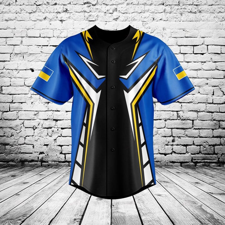 カスタム名ウクライナシールドグラフィックボタンシャツ夏カジュ - Mens Fashion Baseball Jersey のレビューと価格