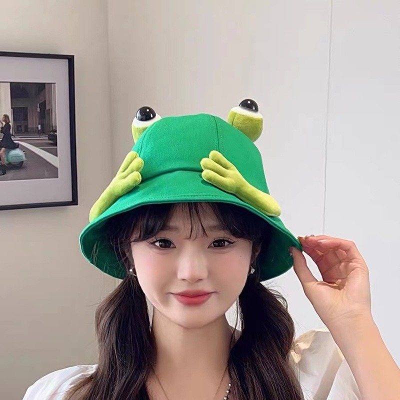 面白い3Dカエルの目バケットハット、キュートな漫画カエルの手 - Mens Fashion Bucket Hat のレビューと価格