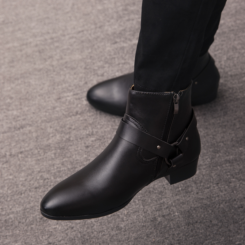 2026 新しいアンクルブーツ Pu レザーメンズブーツ秋冬 - Mens Fashion Dress のレビューと価格