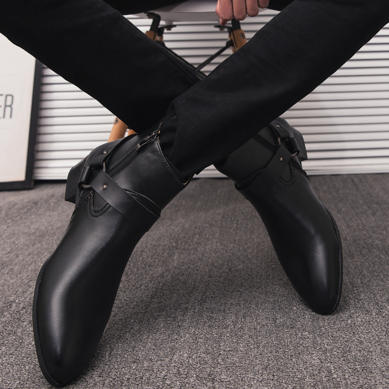 2026 新しいアンクルブーツ Pu レザーメンズブーツ秋冬 - Mens Fashion Dress のレビューと価格