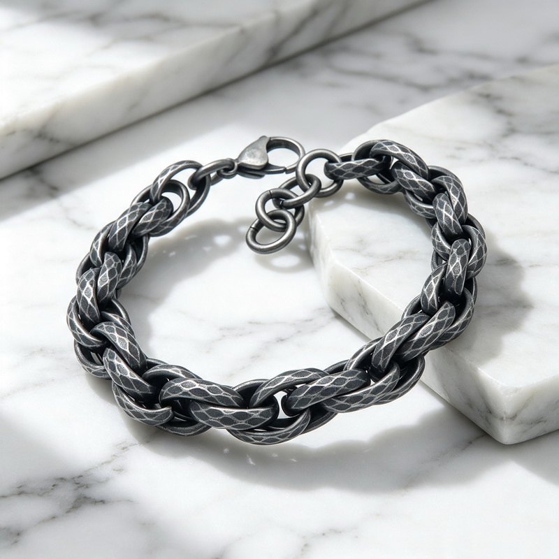 カレン ヴィンテージ パンク ヘビーステンレススチール キュ - Men'S Fashion Jewelry Bracelets のレビューと価格