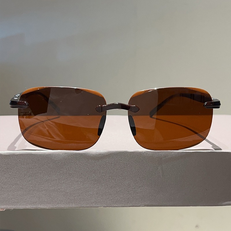 ファッションパイロットサングラス男性高級ブランドヴィンテージ - Men'S Fashion Rimless Glasses のレビューと価格