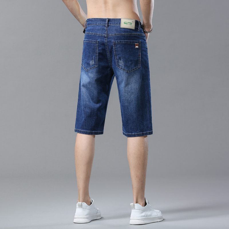 メンズショーツ夏ストレートデニムショーツブルービジネスファッ - Jeans Pants Fashion Men のレビューと価格