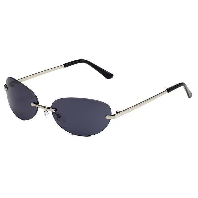 リムレスオーバルサングラス女性小さなオーバルグラデーションメ - Men'S Fashion Rimless Glasses のレビューと価格