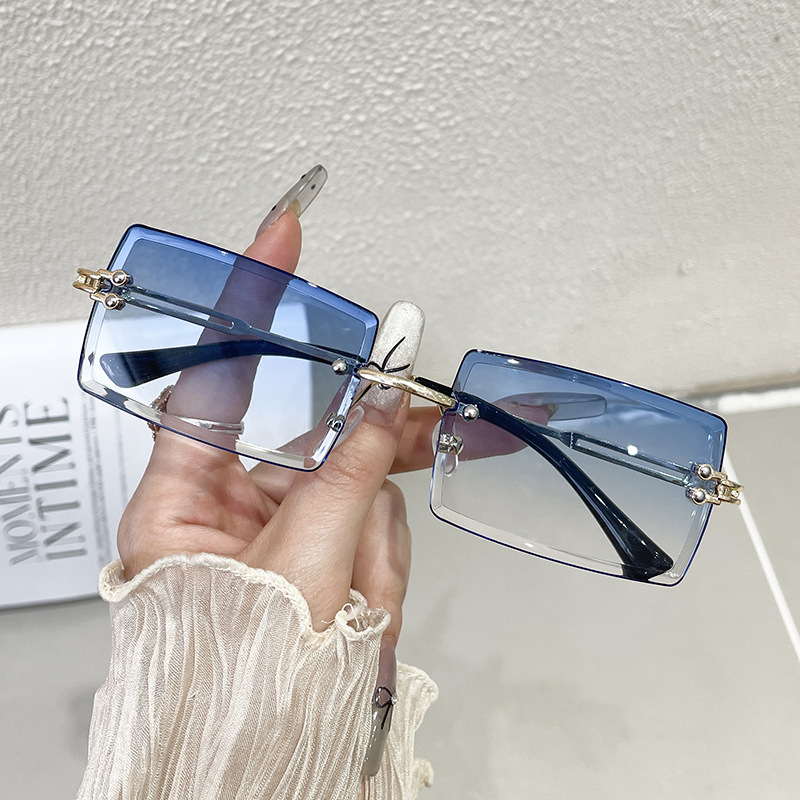 トレンディなリムレスサングラス男性女性用メタルフレームレス長 - Men'S Fashion Rimless Glasses のレビューと価格