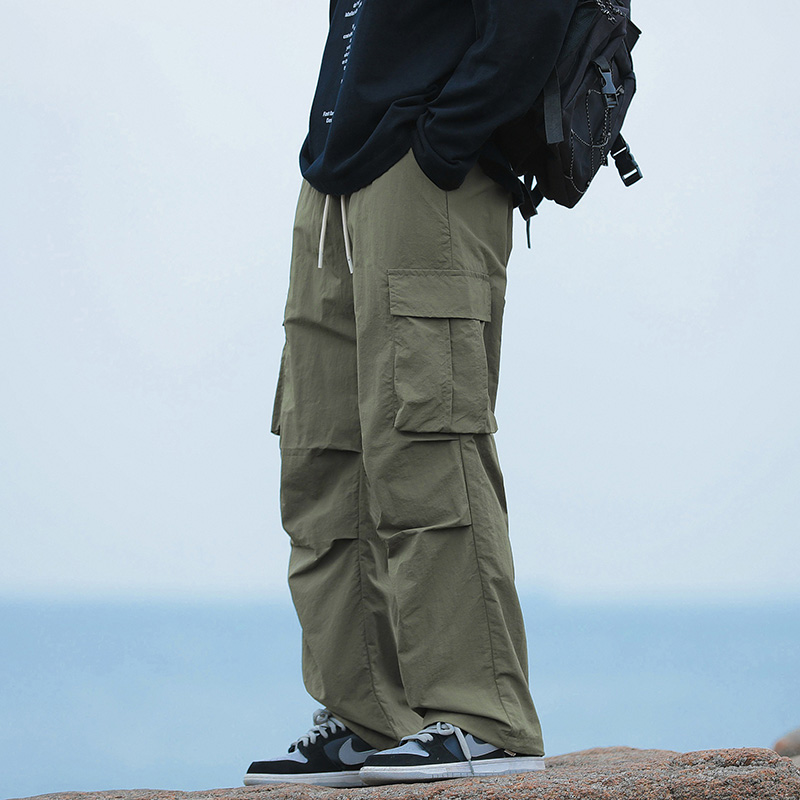 メンズルーズカーゴパンツ韓国ファッションストリートウェアマン - Men Fashion Korean Style のレビューと価格