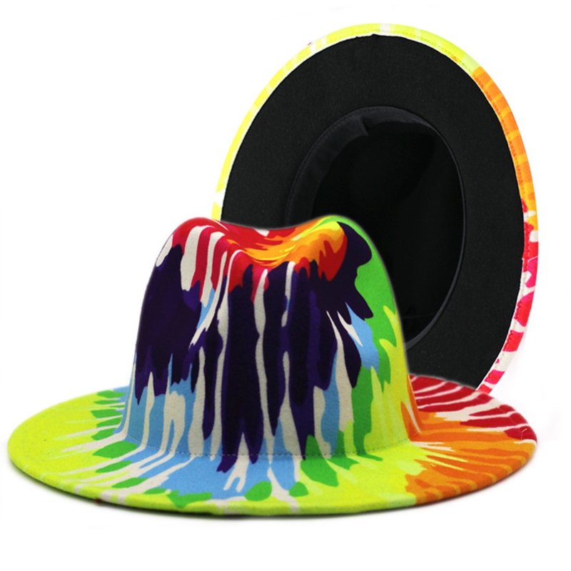 女性のつばの広いフェドーラ帽子,レトロなファッション,絞り染 - Mens Fashion Bucket Hat のレビューと価格