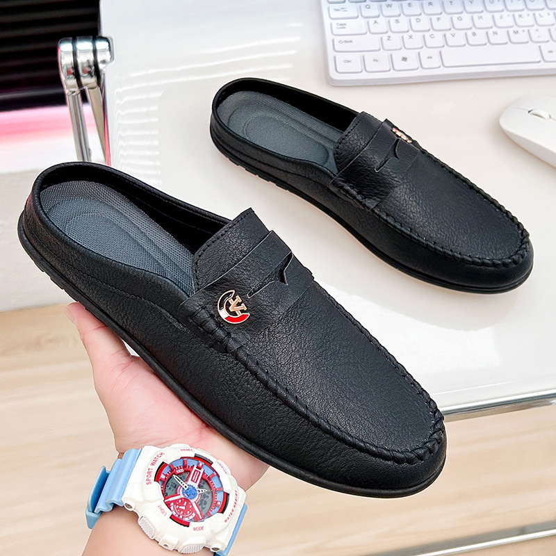 男性用の滑り止めレザーローファー,快適なビーチサンダル,カジ - Men'S Fashion Loafers Shoes のレビューと価格