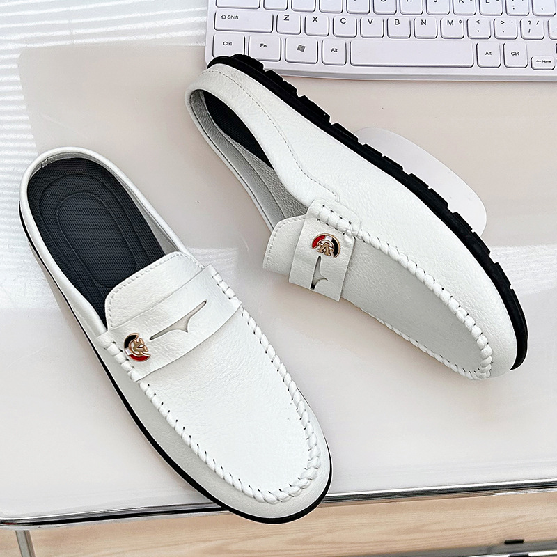 男性用の滑り止めレザーローファー,快適なビーチサンダル,カジ - Men'S Fashion Loafers Shoes のレビューと価格