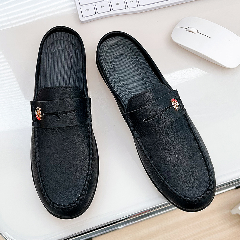 男性用の滑り止めレザーローファー,快適なビーチサンダル,カジ - Men'S Fashion Loafers Shoes のレビューと価格