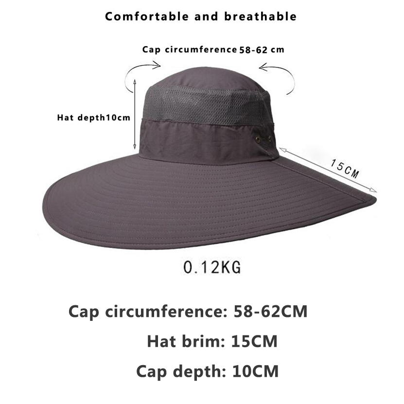 メンズフィッシングハット,15cm,広いつば,屋外用,防水, - Mens Fashion Bucket Hat のレビューと価格