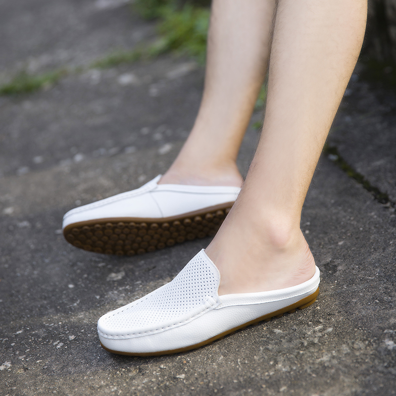 男性カジュアルローファーファッションアウトドア本革スリッパ夏 - Men'S Fashion Loafers Shoes のレビューと価格