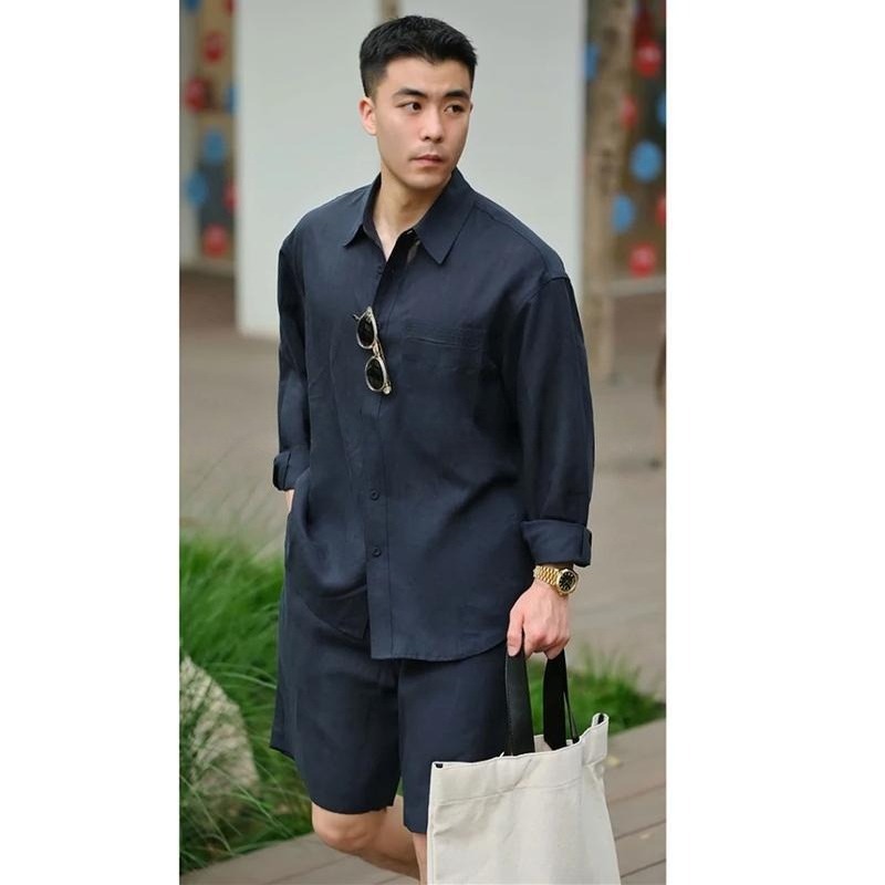夏のカジュアルセット　リヨセルリネンシャツとショートパンツ　 - Mens Fashion Trend 2026 のレビューと価格