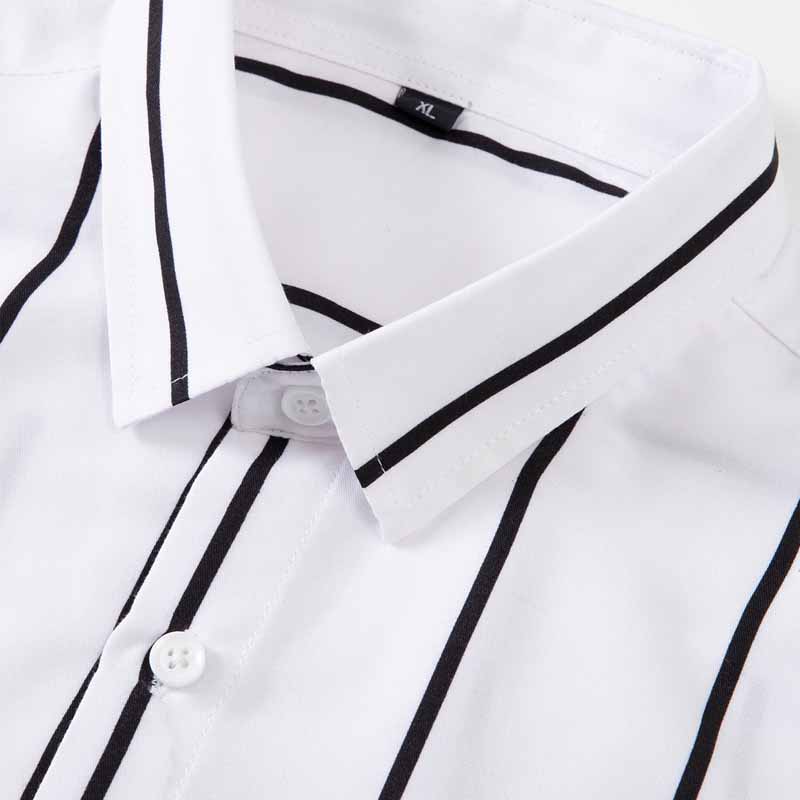 メンズストライプドレスシャツ長袖スリムフィットフォーマルビジ - Mens Fashion Dress のレビューと価格