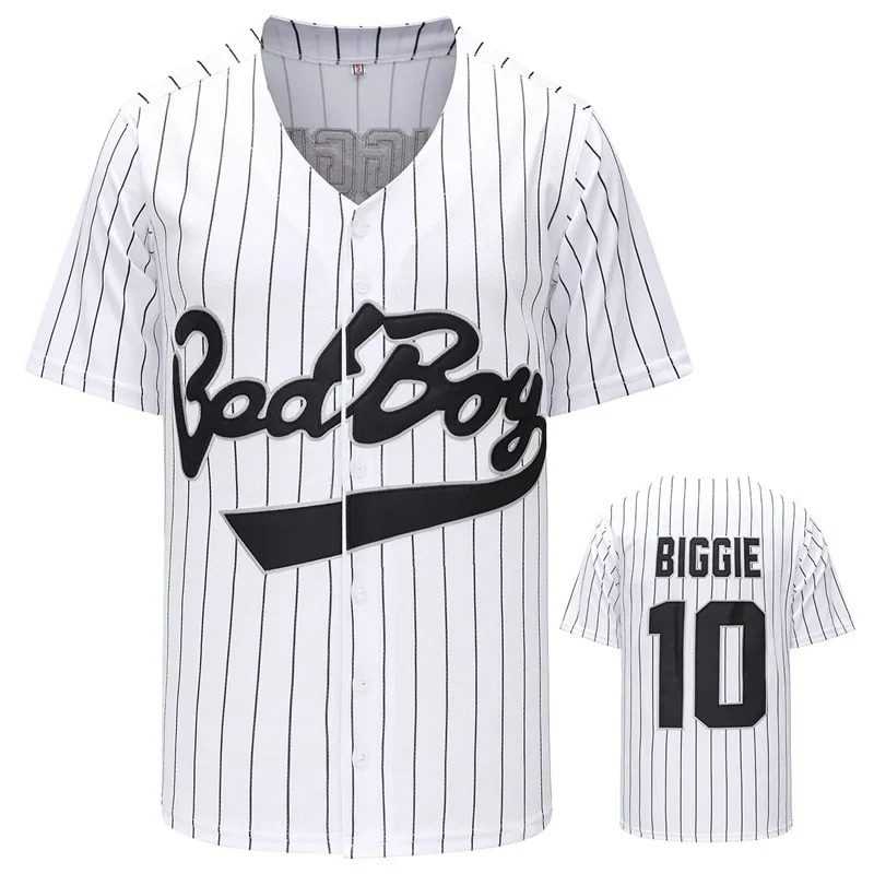 映画 # 10 Bad Boy BIGGIE 野球ジャージ  - Mens Fashion Baseball Jersey のレビューと価格