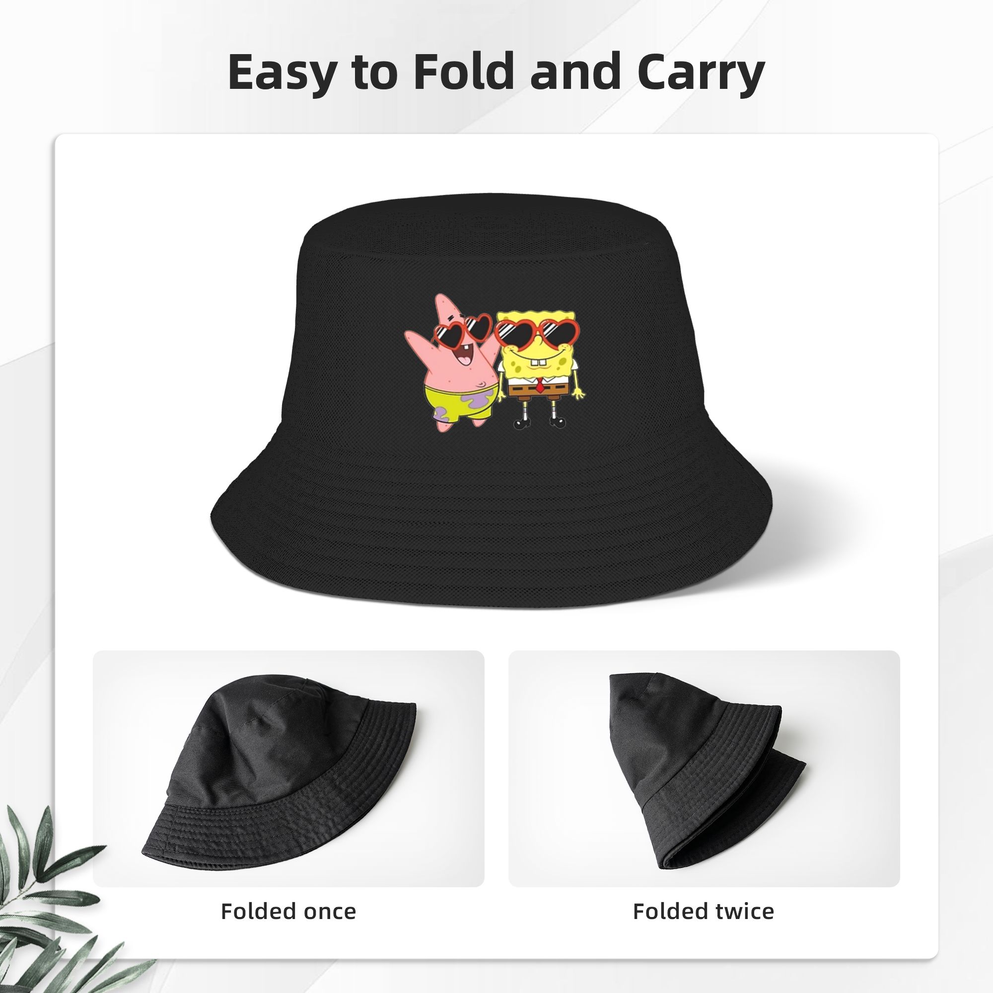 スポンジボブバケットハットハートストリートウェア漁師キャップ - Mens Fashion Bucket Hat のレビューと価格