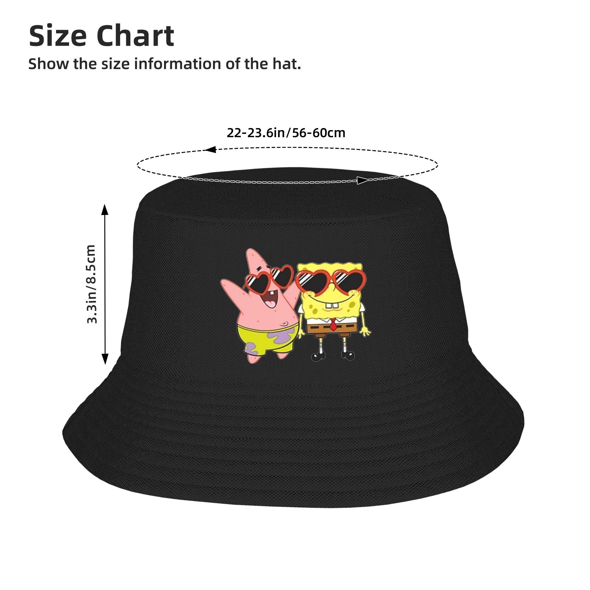 スポンジボブバケットハットハートストリートウェア漁師キャップ - Mens Fashion Bucket Hat のレビューと価格