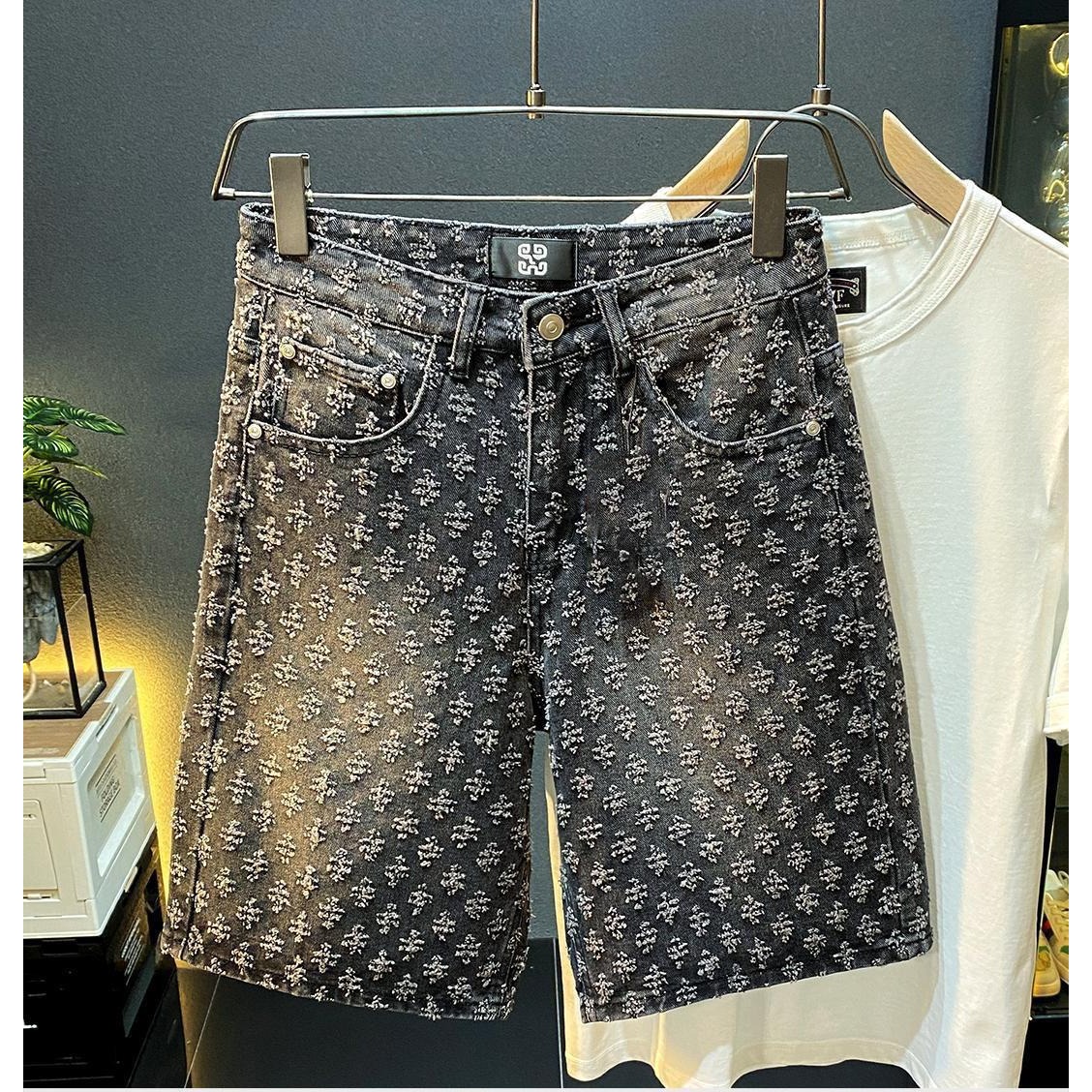 夏のハイストリートデニムショーツ メンズカジュアルジーンズシ - Jeans Pants Fashion Men のレビューと価格