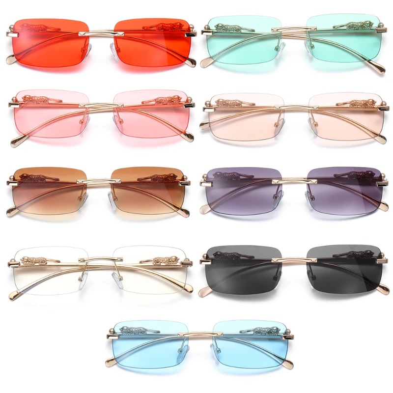 リムレススモールスクエアサングラス女性男性高級ブランドデザイ - Men'S Fashion Rimless Glasses のレビューと価格