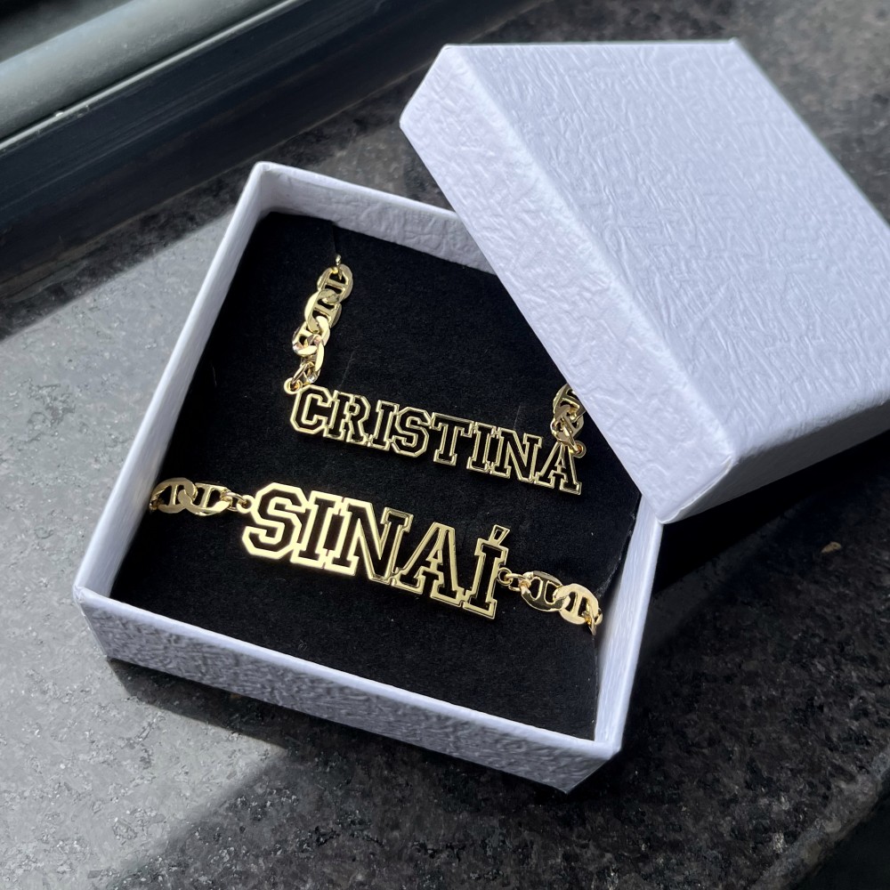あなたはカスタム名の中空ネックレス,ヒップホップゴールドレタ - Men'S Fashion Jewelry Bracelets のレビューと価格