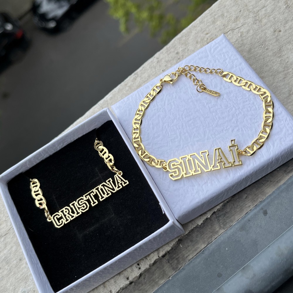 あなたはカスタム名の中空ネックレス,ヒップホップゴールドレタ - Men'S Fashion Jewelry Bracelets のレビューと価格