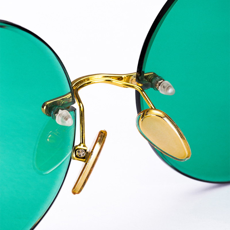 ファッションクラシックリムレスサングラス女性男性ラウンドレン - Men'S Fashion Rimless Glasses のレビューと価格