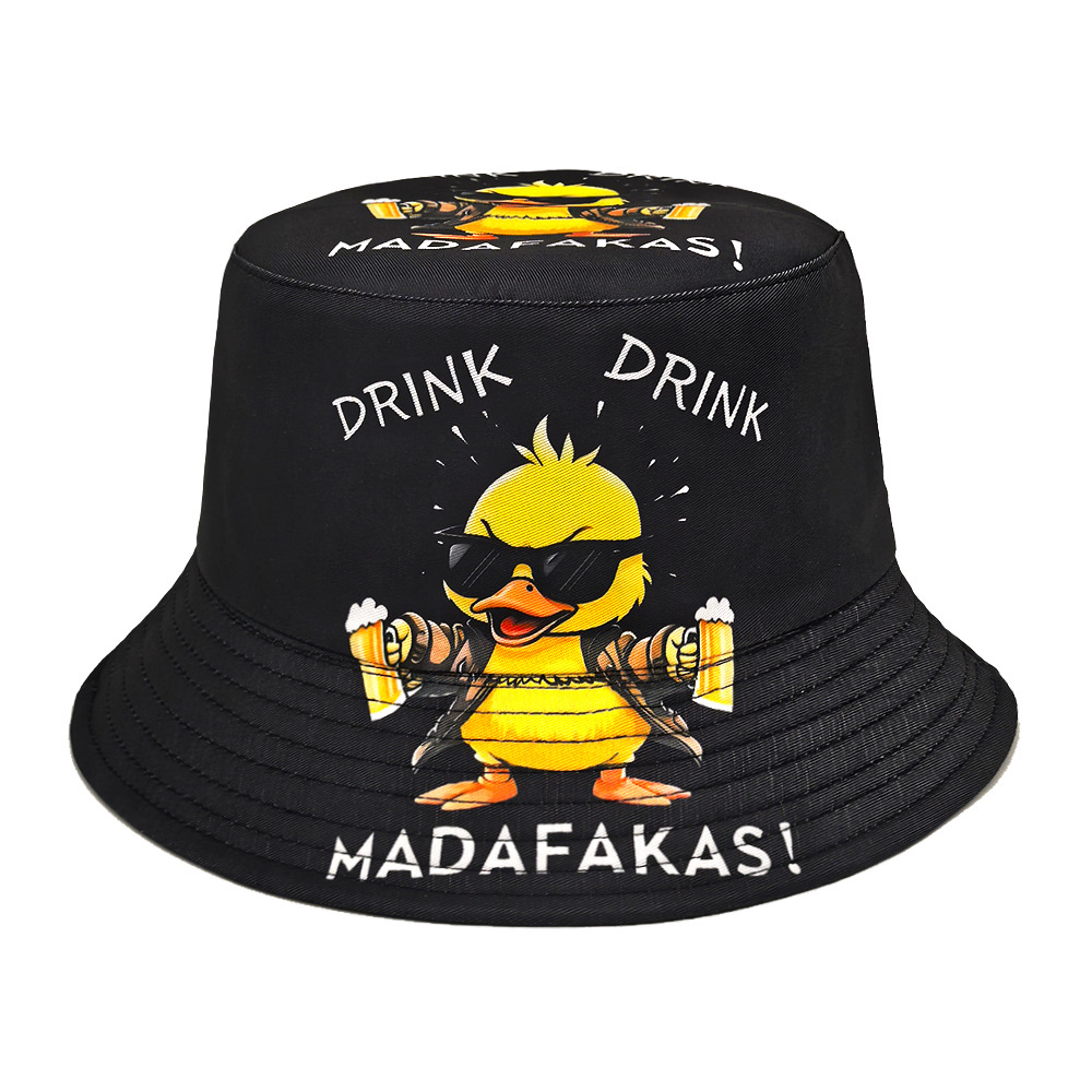 面白いアヒルプリントパナマ夏の日焼け止めサンハット女性男性日 - Mens Fashion Bucket Hat のレビューと価格