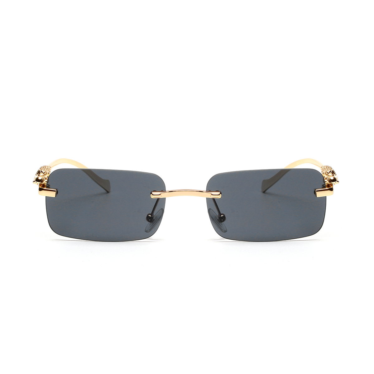 リムレスサングラス UV400 ファッションスクエアメタルメ - Men'S Fashion Rimless Glasses のレビューと価格