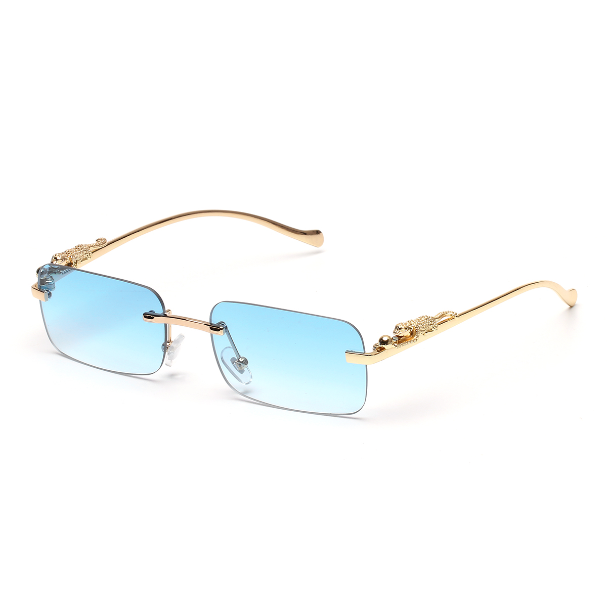 リムレスサングラス UV400 ファッションスクエアメタルメ - Men'S Fashion Rimless Glasses のレビューと価格