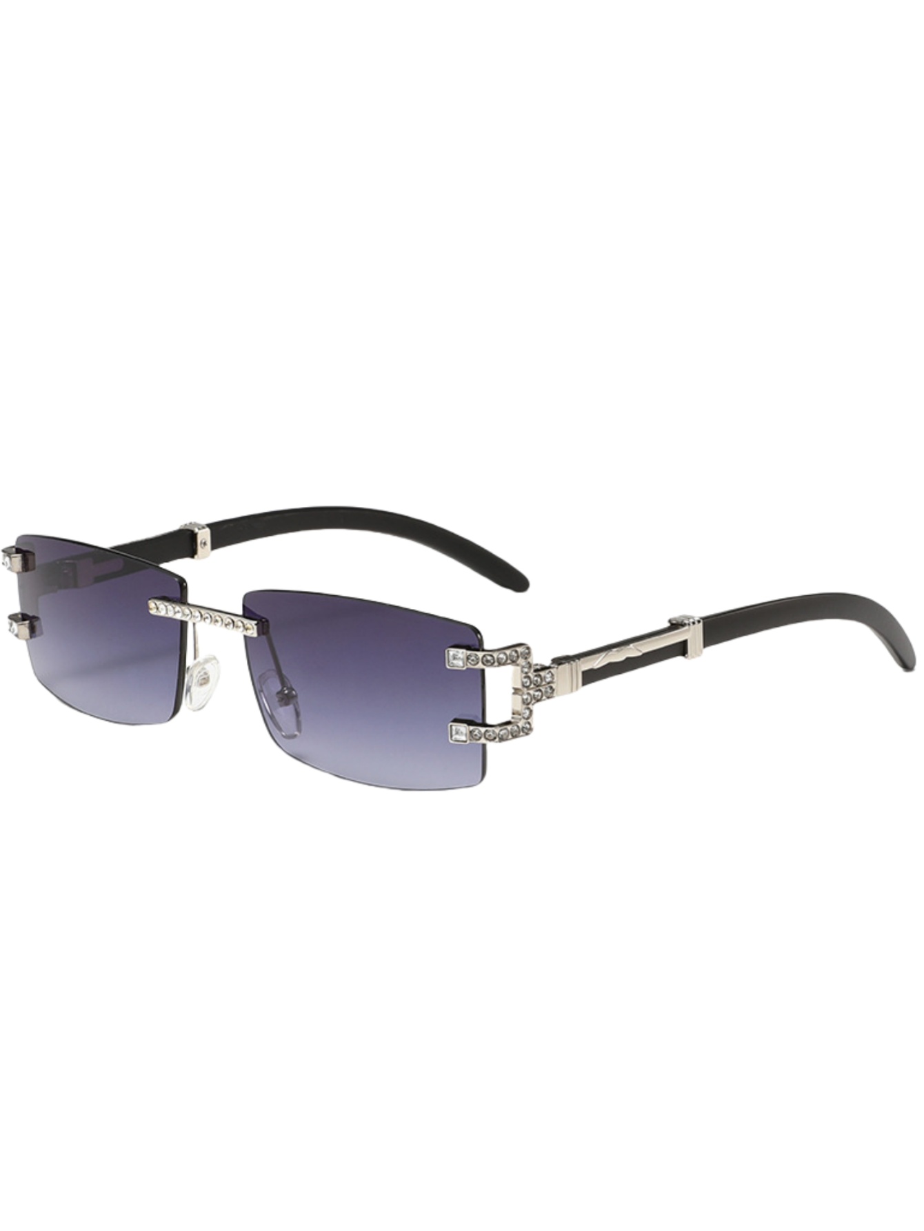ウッドレッグレトロファッションサングラストレンドダイヤモンド - Men'S Fashion Rimless Glasses のレビューと価格