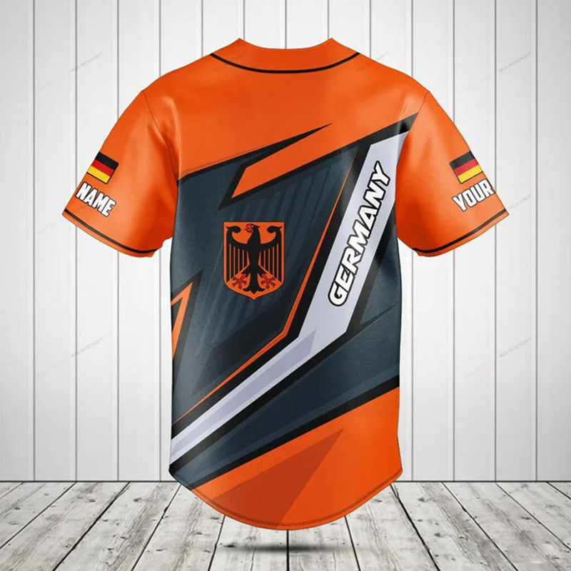 パーソナライズされたドイツシールドグラフィックボタンシャツ夏 - Mens Fashion Baseball Jersey のレビューと価格