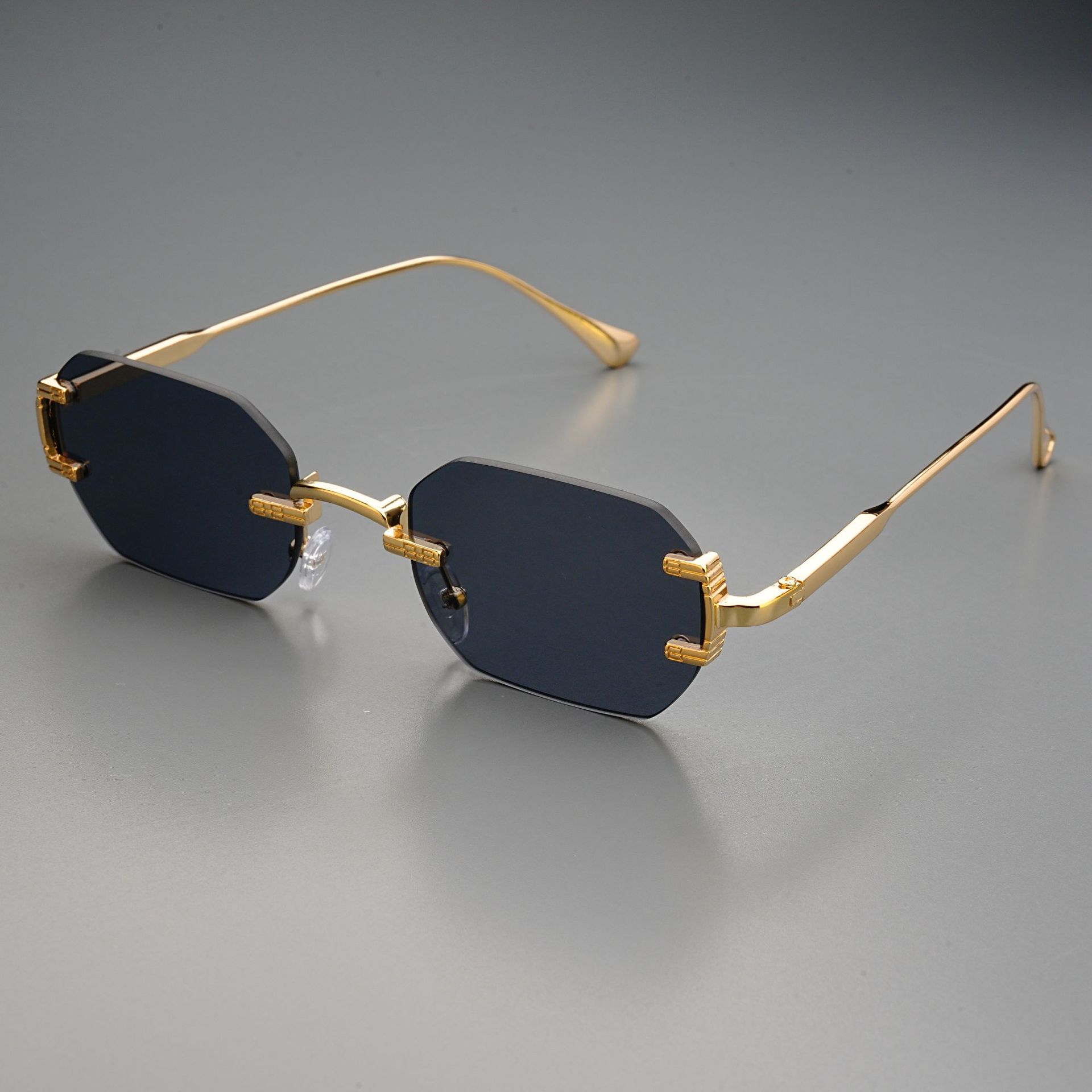 リムレスサングラス長方形ファッション人気女性男性シェード小さ - Men'S Fashion Rimless Glasses のレビューと価格