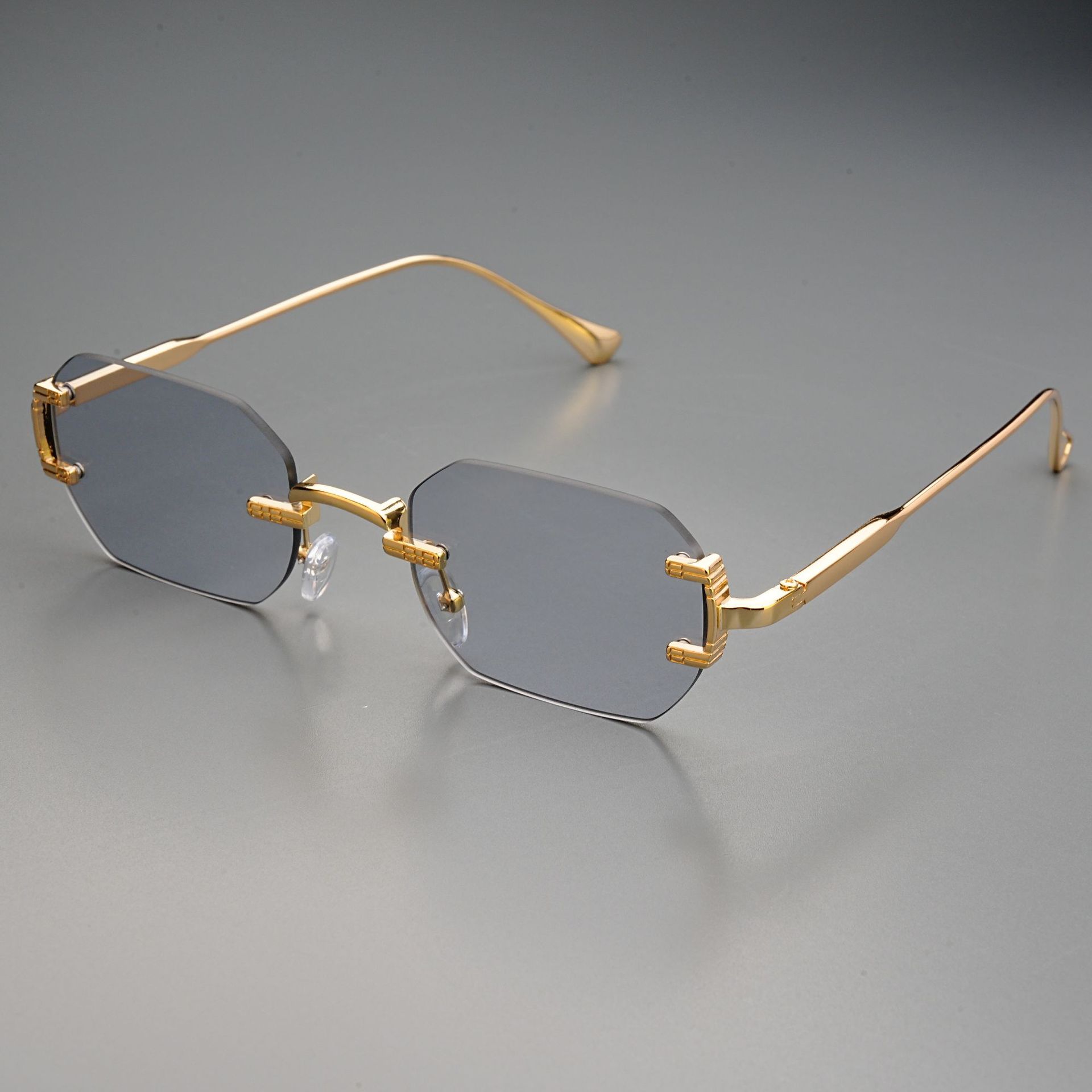 リムレスサングラス長方形ファッション人気女性男性シェード小さ - Men'S Fashion Rimless Glasses のレビューと価格
