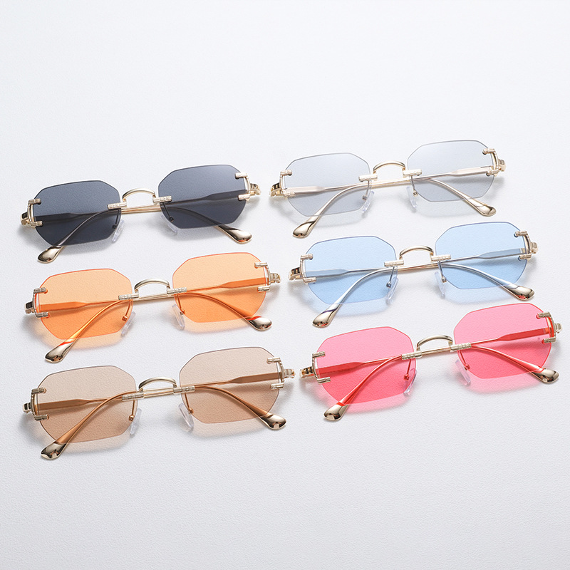 リムレスサングラス長方形ファッション人気女性男性シェード小さ - Men'S Fashion Rimless Glasses のレビューと価格