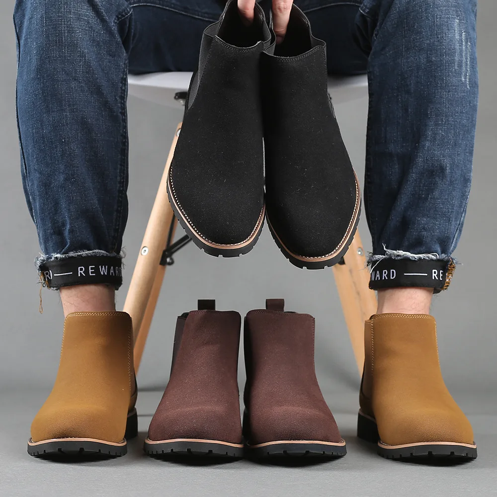 メンズアンクルブーツ、ブリティッシュスタイル、スエードレザー - Mens Fashion Dress のレビューと価格