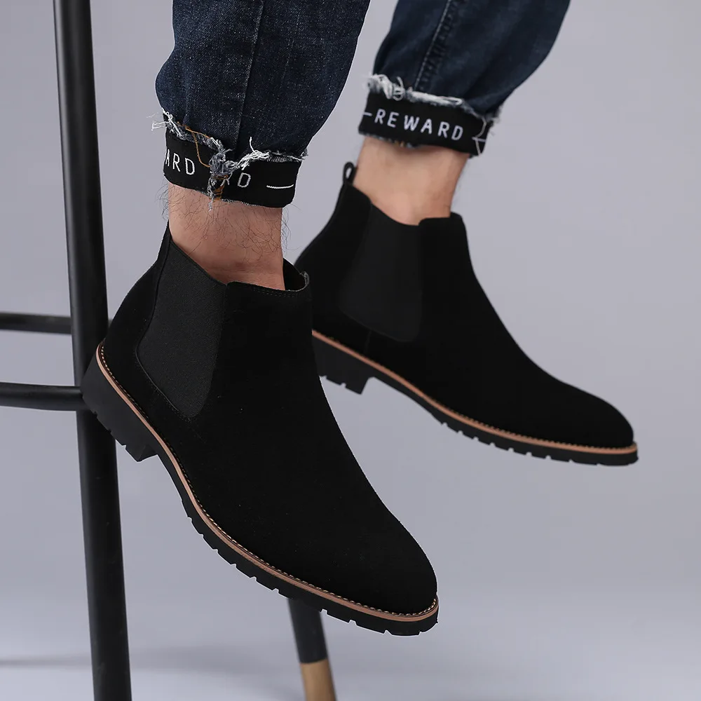 メンズアンクルブーツ、ブリティッシュスタイル、スエードレザー - Mens Fashion Dress のレビューと価格
